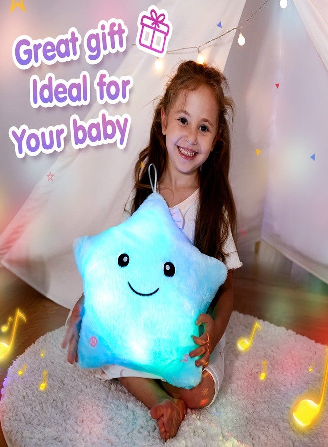BSTAOFY 13‘’ Creative LED Musical Glow Twinkle Star Lullaby Light up Stuffed Animal Toys Soothe Kids Emotions Birthday Christmas for Toddlers Kids, Blue - Image 5